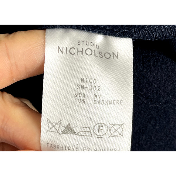 Studio Nicholson Nico Wool Cashmere Blend Sweater Top Women 3 Blue Minimalist - Picture 7 of 12